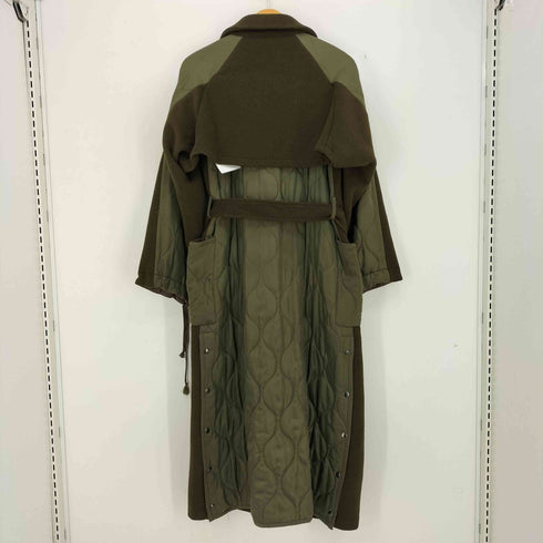 アウラアイラ AULA AILA キルティングドッキング ウール ロング トレンチコート レディース ONE SIZE